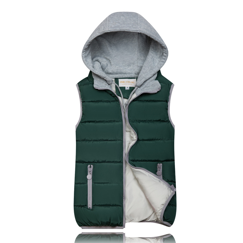 Autumn and winter 2020 new Korean version candy color down cotton vest large women's hooded cotton vest factory direct sales