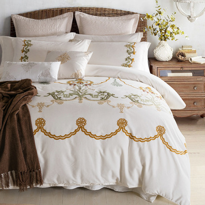 美式田园意大利加厚磨毛全棉四件套1.8m欧式样板房别墅床品纯棉|ru