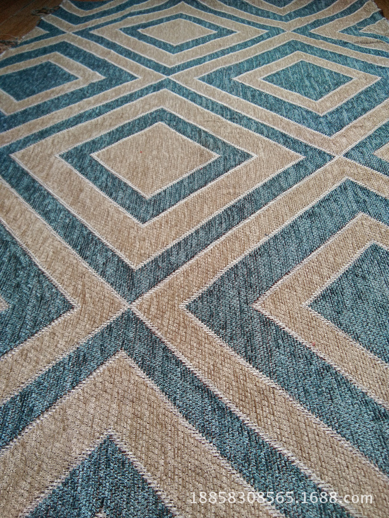 雪尼尔地垫面料  大提花双面雪尼尔新款地毯布料厂家直供