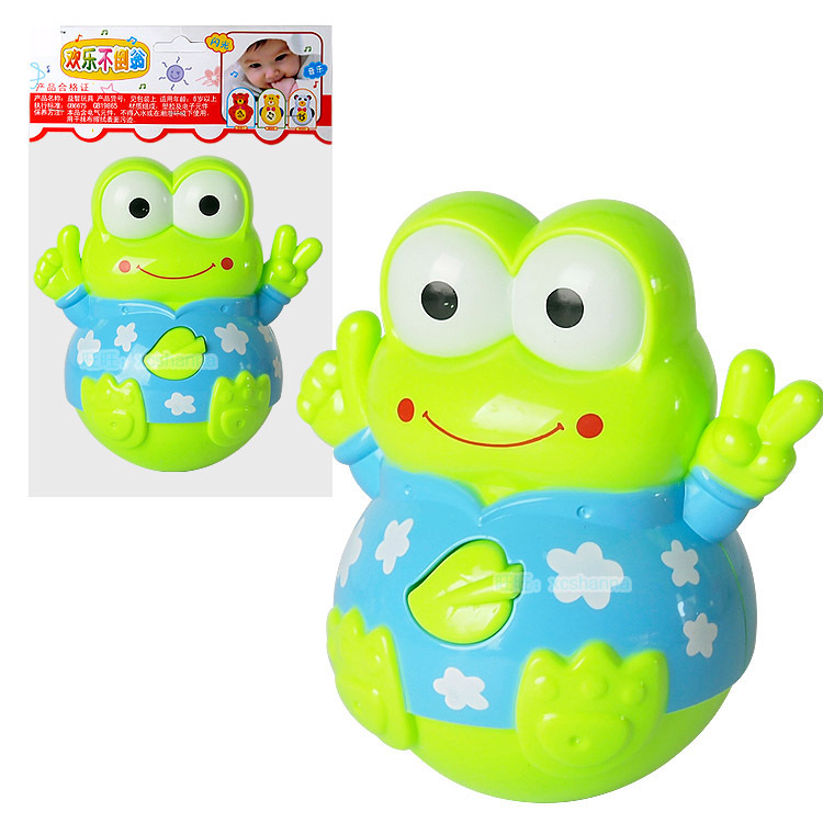 婴幼儿益智玩具 青蛙不倒翁 包电音乐灯光不倒翁 宝宝玩具批发|ms
