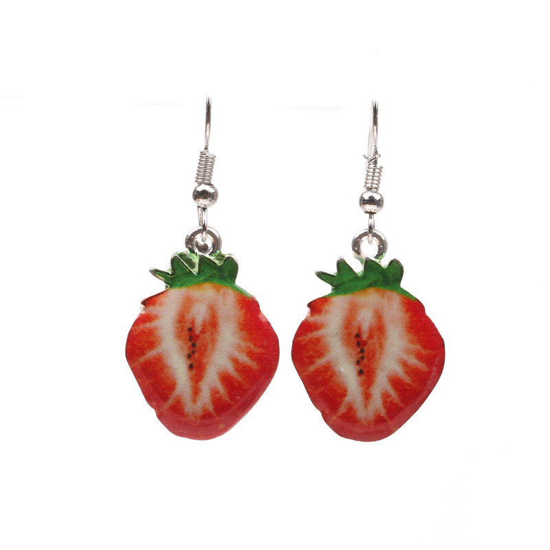 Cute Cartoon Strawberry Watermelon Earrings Earrings Women&#39;s New Fruit Earrings display picture 23