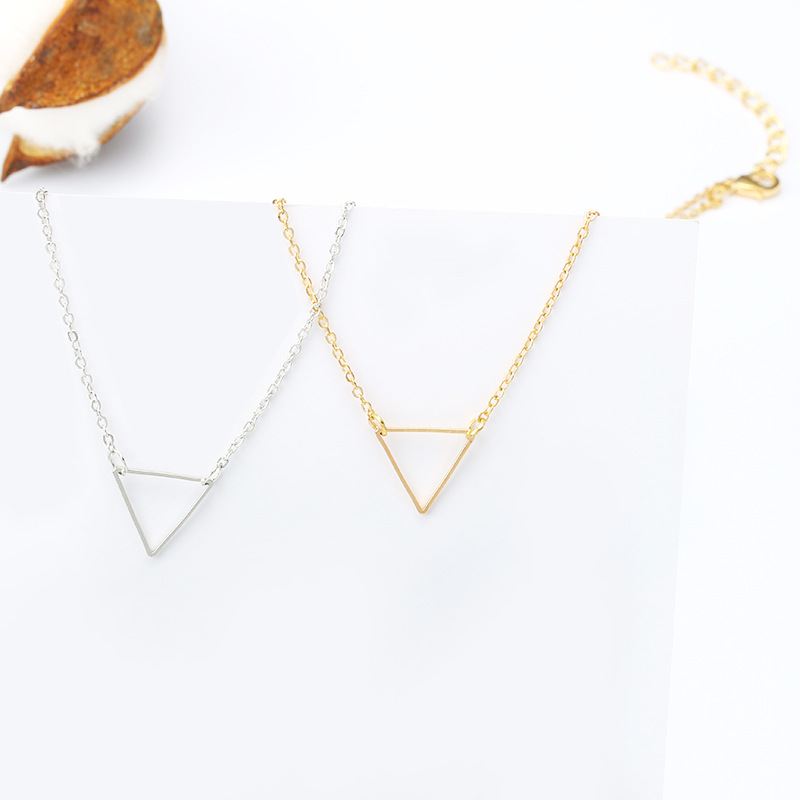 Geometric Popular Jewelry Simple Triangle Pendant Necklace Fashion Creative Hollow Sweater Chain Wholesale Nihaojewelry display picture 8