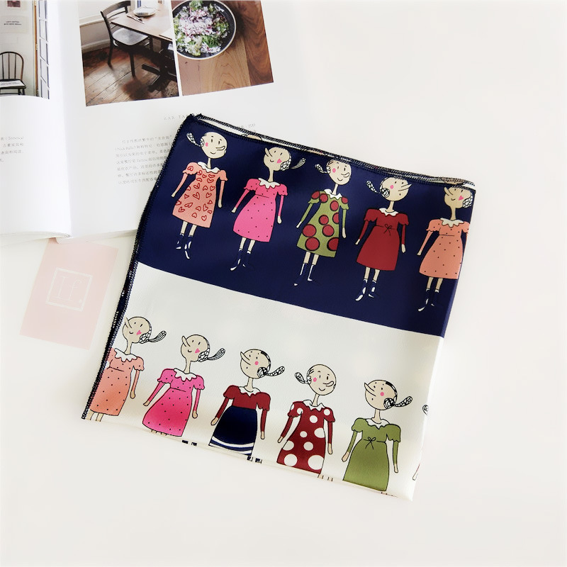 60g Weight Silk Scarf Classification Daily Occasion Satin Material Stripe, Polka Dots, Chains Print Pattern Summer Season Women's Gender Simple Style Style Women's Simple Style Stripe Polka Dots Chains Print Satin Silk Scarf 20
