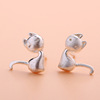 Small universal fashionable earrings, silver 925 sample, Korean style, simple and elegant design