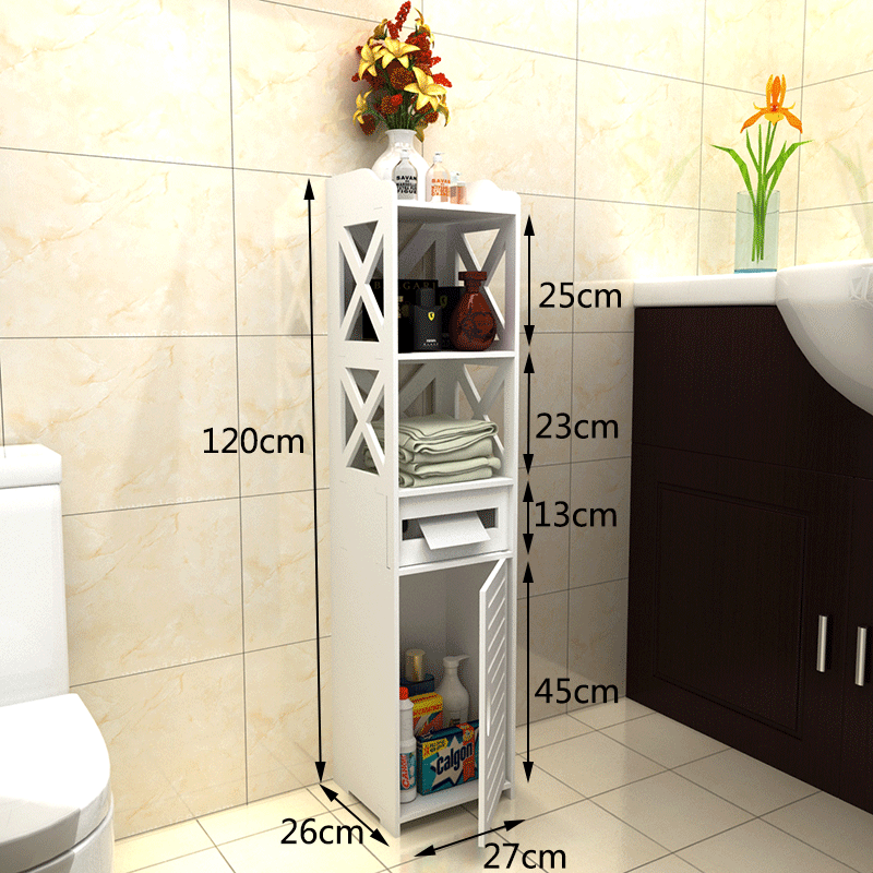 Baño creativo Rack de almacenamiento baño esquina piso Punch-libre multi-capa inodoro almacenamiento