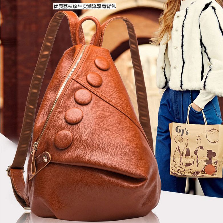 New 2023 leather women's bag travel backpack Korean fashion cowhide shoulder bag women's bag wholesale Factory Direct