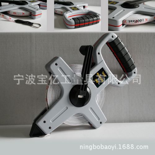 厂家供应可定制手摇插地式PVC皮卷尺 工程测量架式纤维测量皮卷尺
