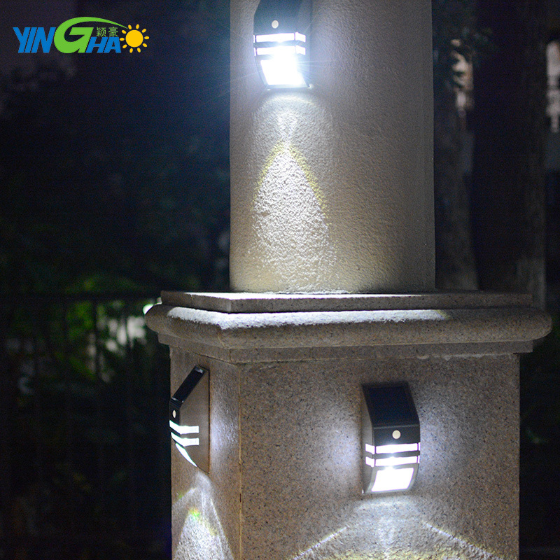 太阳能产品 户外led不锈钢围墙灯 农村家用 人体红外线感应壁灯