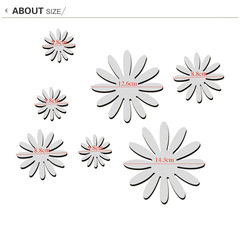JM213小花鏡面牆貼批發可移除客廳沙發裝飾組合愛心帖