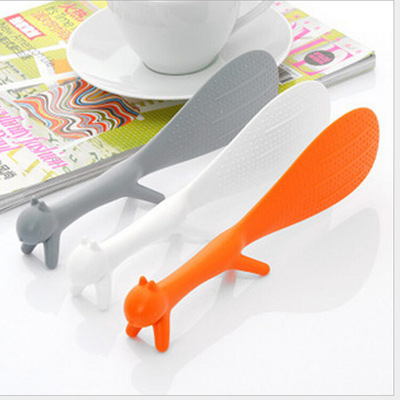  居家超实用  可爱松鼠饭勺 不粘饭 饭勺 可立式|ms