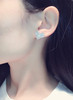 Fashionable silver needle, sophisticated earrings heart shaped, city style
