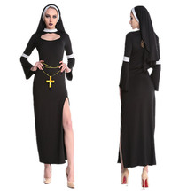 萬聖節女牧師角色扮演服裝十字架牧師服修女Cosplay修道服游戲服