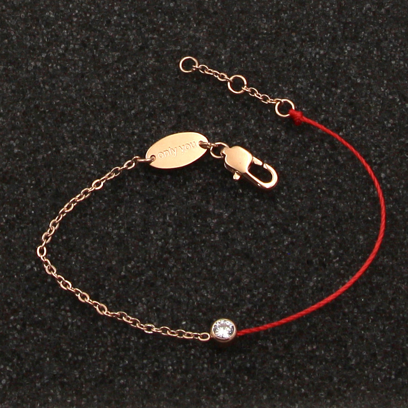 5g Weight Artificial Diamond Inlay Material Bracelets Classification 1 Piece Quantity Daily Occasion rope, Titanium Steel Material Geometric Pattern Women's Gender Plating, Inlay Design Simple Style Style Simple Style Geometric Rope Titanium Steel Plating Inlay Artificial Diamond Women's Bracelets 15
