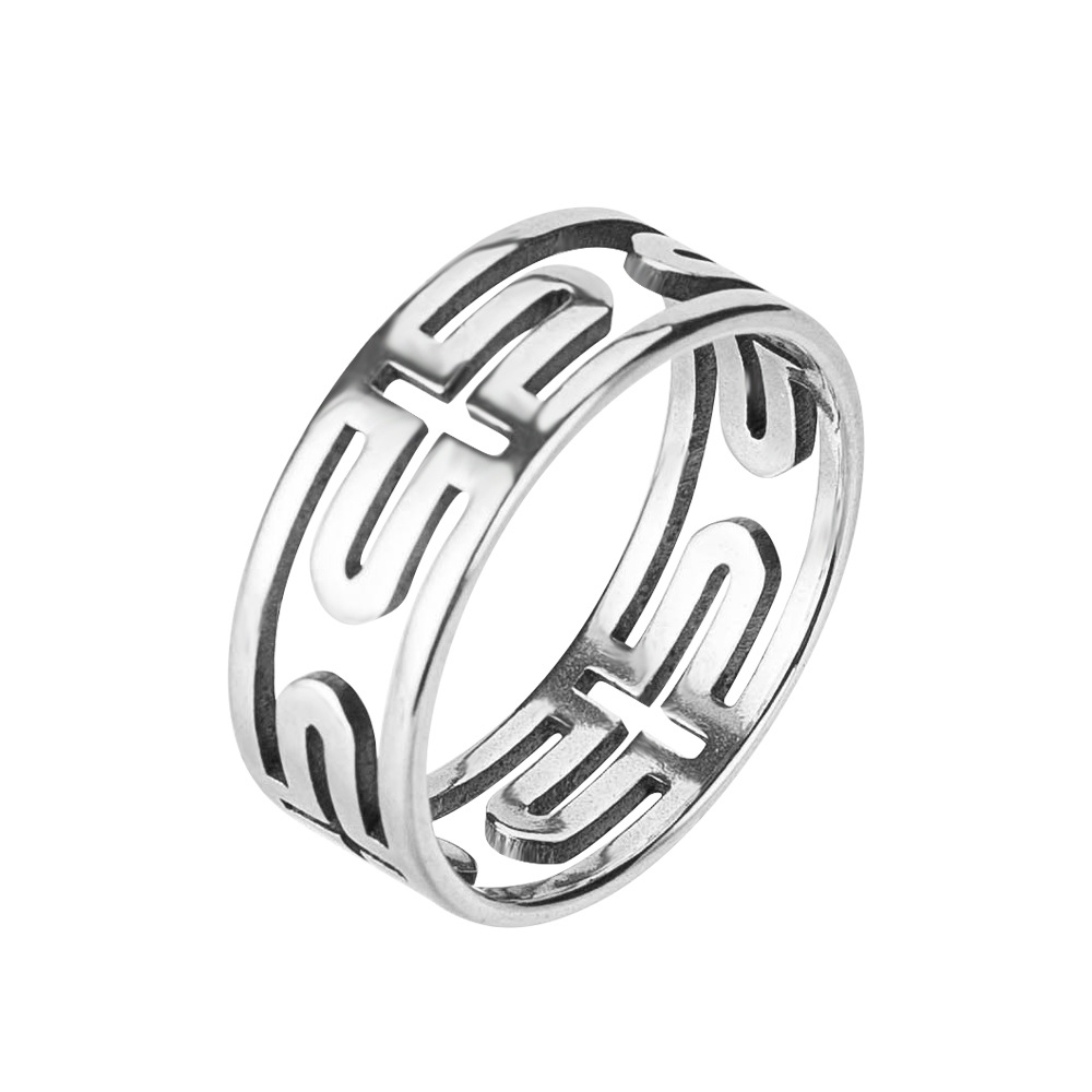 Occident and the United States stainless steelRing (Silver -20 (2.0cm))NHJE0500-Silver -20 (2.0cm)