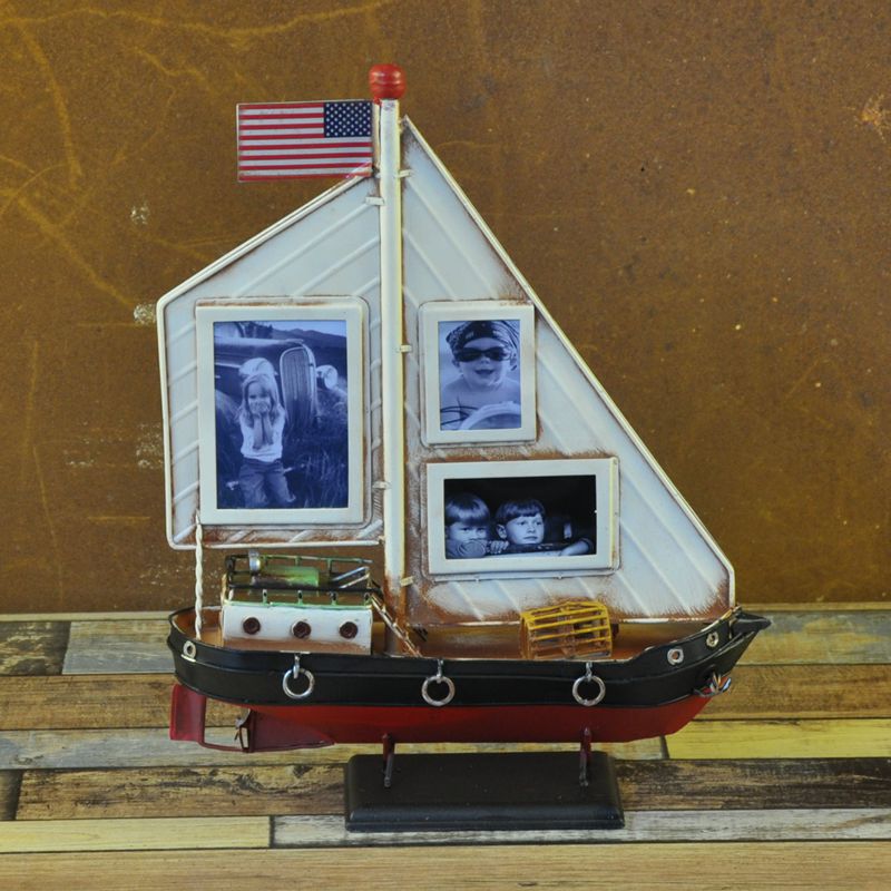 新款手工帆船照片墙 金属工艺品装饰 家居生日礼物摆件详情图4