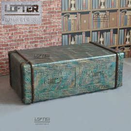 工业风家具复古创意双抽茶几酒吧会所客厅茶台个性箱柜茶几