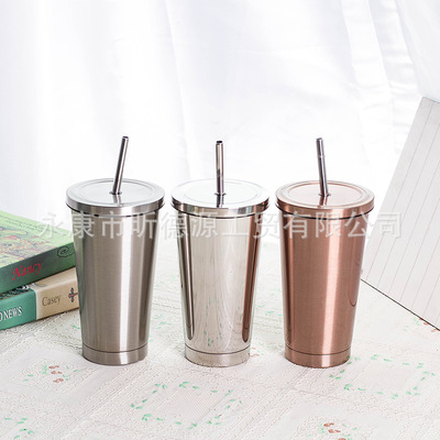 Manufactor Direct selling specialty Produce Stainless steel Car Cup Straw cup Foreign trade vacuum cup customized wholesale