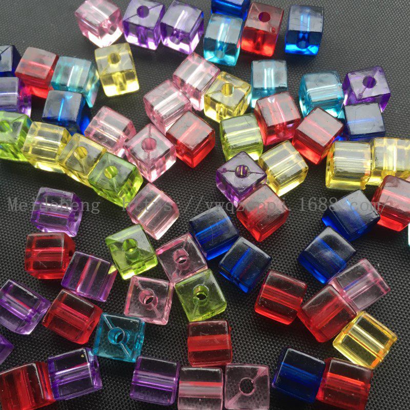 Yiwu Meideheng 7mm transparent acrylic square beads DIY handcrafted accessories diamond decoration materials detail image 7