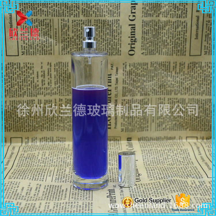 供应现货100ML整套香水瓶，盖子喷头中套，透明玻璃瓶