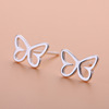 Small universal fashionable earrings, silver 925 sample, Korean style, simple and elegant design