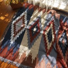 厂家直销 外贸民族风几何沙发垫毯挂毯飘窗毯多功能毯子