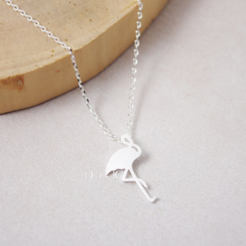 Cute Animal Necklace Ostrich Red-crowned Crane Pendant Necklace Short Fine Clavicle Chain Wholesale display picture 7