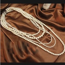 珍珠项链韩版时尚韩国欧美复古饰品 多层长款项链毛衣链女