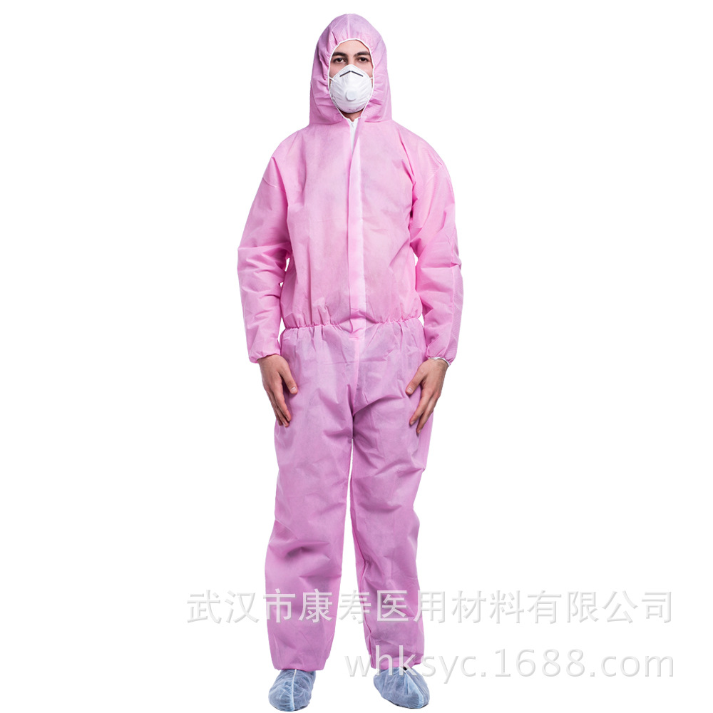 不压条一次性防护衣无纺布PP覆膜防护服连体医院防护服隔离衣
