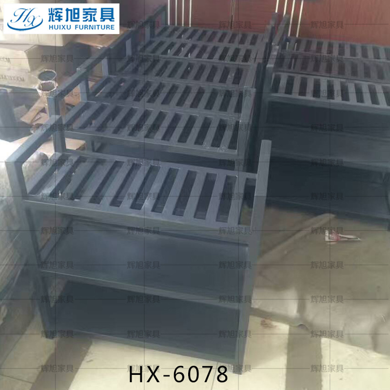 辉旭家具厂生产定做火锅烧烤店专用铁艺黑色菜架 自助火锅 放菜架