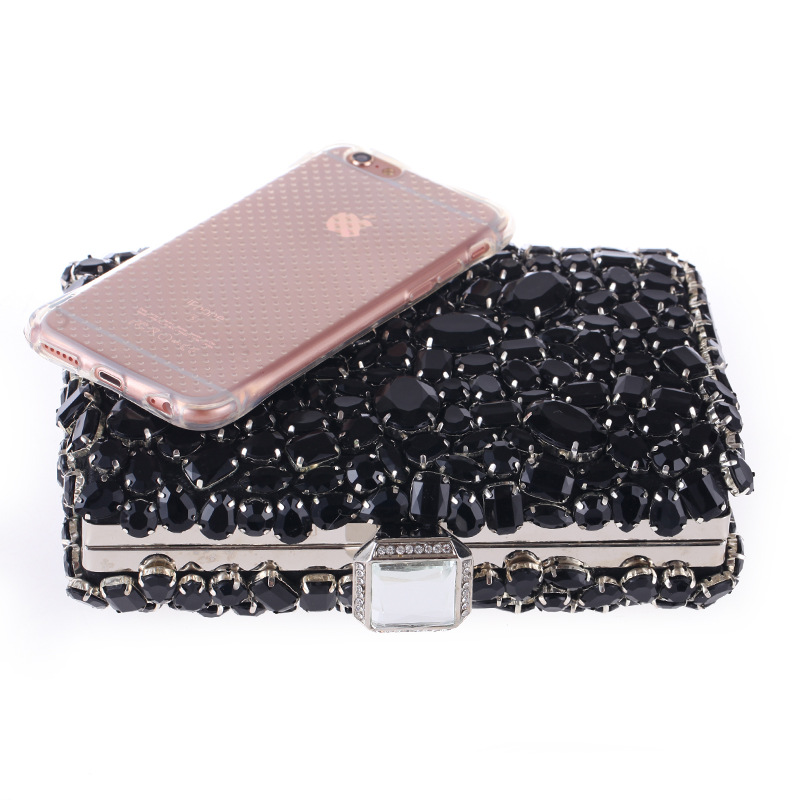 Acrylic Diamond-encrusted Evening Bag With One-handed Banquet Handbag display picture 4