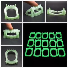 Glow-in-the-dark vampire monster glow-in-the-dark false teeth toy April Fool's prank toy Halloween prop