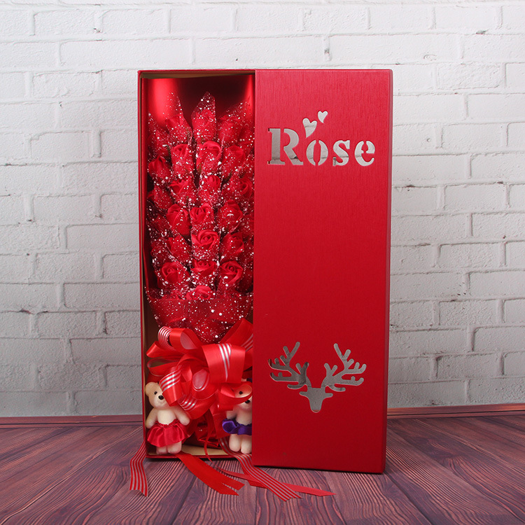 33朵雪纱+2熊 大红