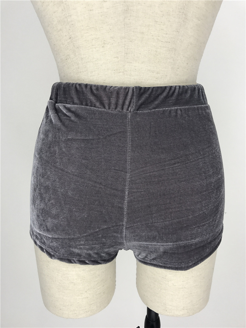 tight fit velvet shorts  NSLM29558