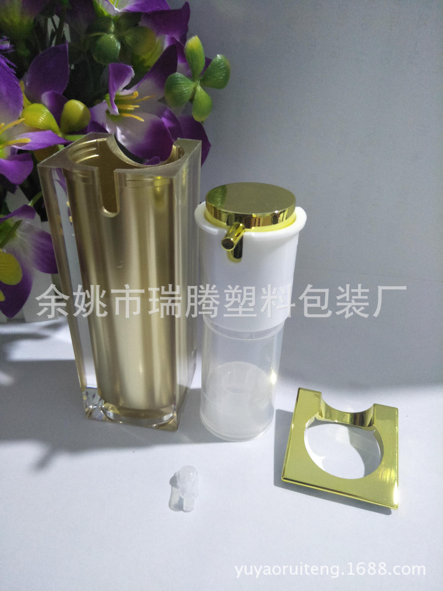 厂家直销15ml 四方真空乳液瓶精华液瓶 四方真空乳液瓶