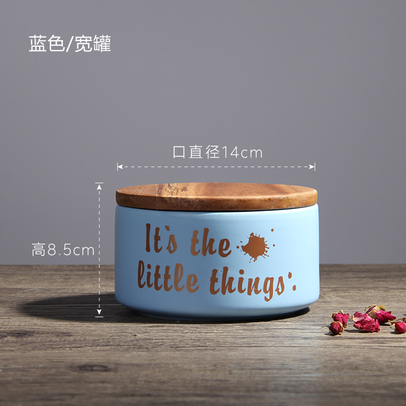 Nórdico creativo hogar cerámica sellado tarro café té almacenamiento tarro con tapa decoración al por mayor