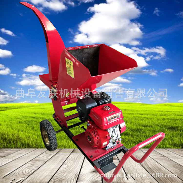 农作物秸秆剁碎还田机 卧式枝条打碎机 移动式柴油动力碎枝机