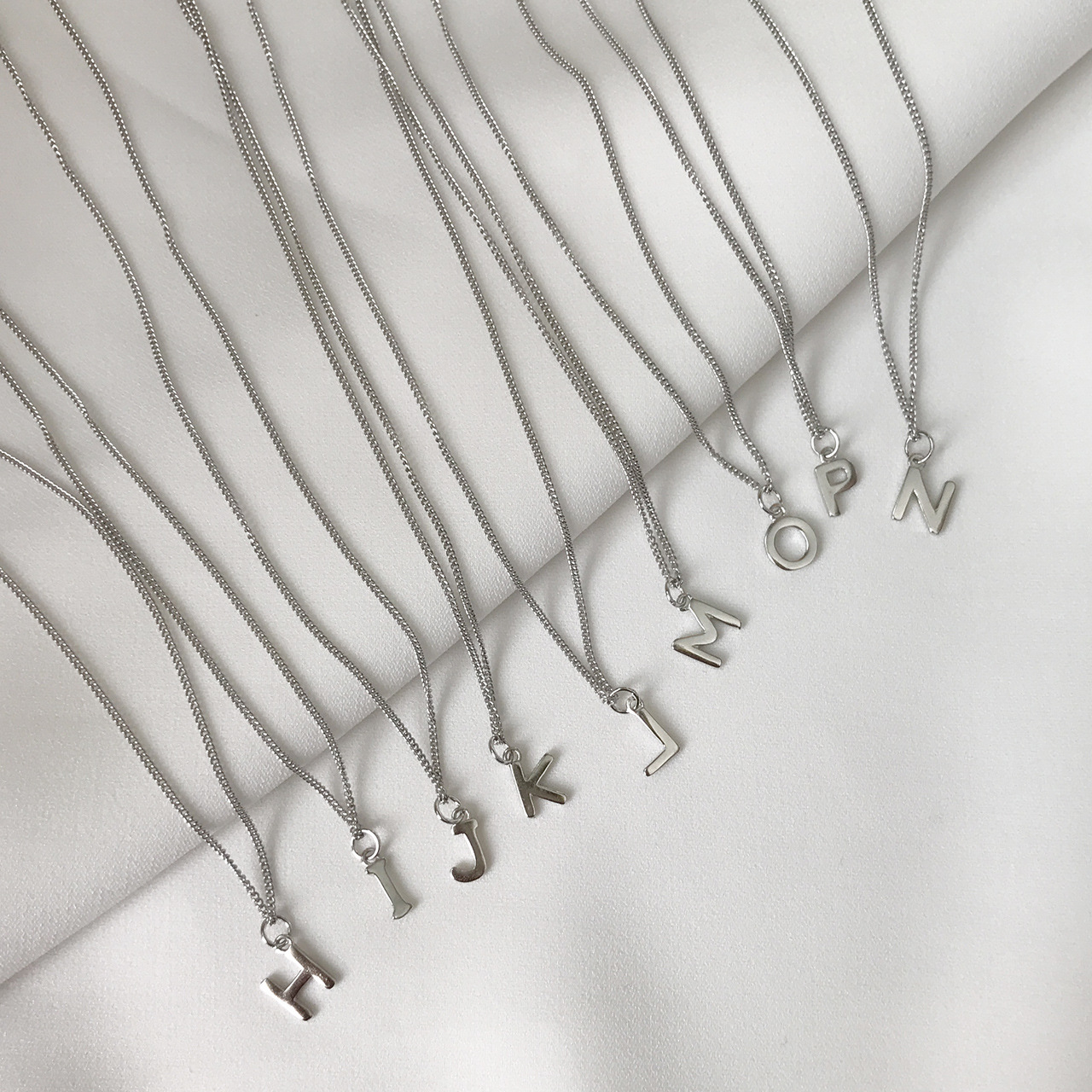 Letter Pattern 925 Sterling Silver Letter Pendant Necklace