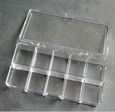 PS透明塑料盒10格首飾收納盒 零件盒 串珠盒,電子元件盒工具SN015