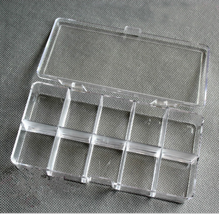 PS透明塑料盒10格首飾收納盒 零件盒 串珠盒,電子元件盒工具SN015
