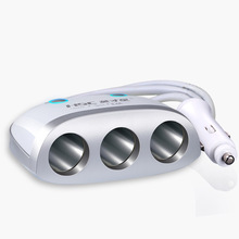 汽车用品 车载带点烟功能一分三 车载带开关一拖三点烟器