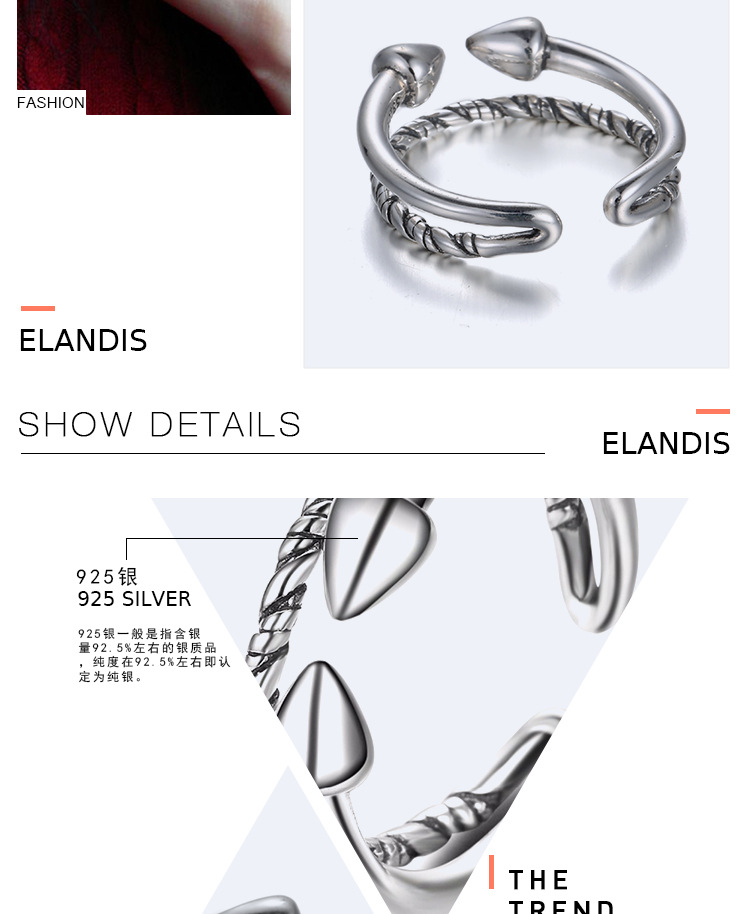 Fashion OL silverRing (Silver - adjustable opening)NHNTF1288-Silver - adjustable opening