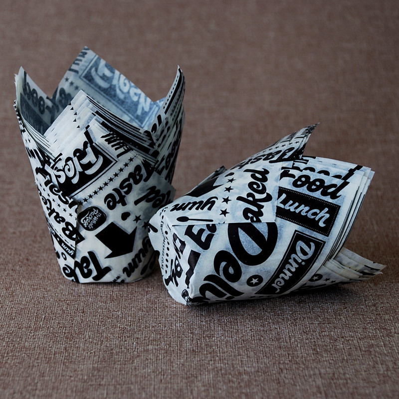 Calidad Alimentaria a prueba de aceite de alta temperatura resistente a la exportación medio pastel taza de papel fábrica directa mcfen titular de papel llama taza