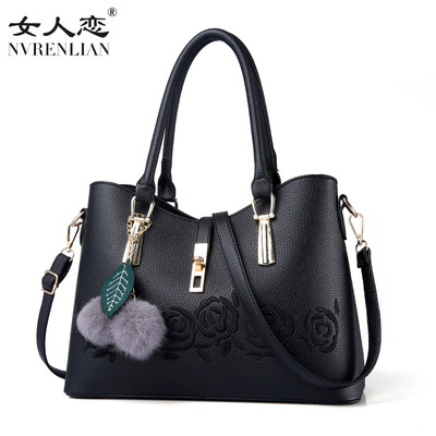 批发2018新款潮时尚女包绣花大包子母包手提单肩斜挎包