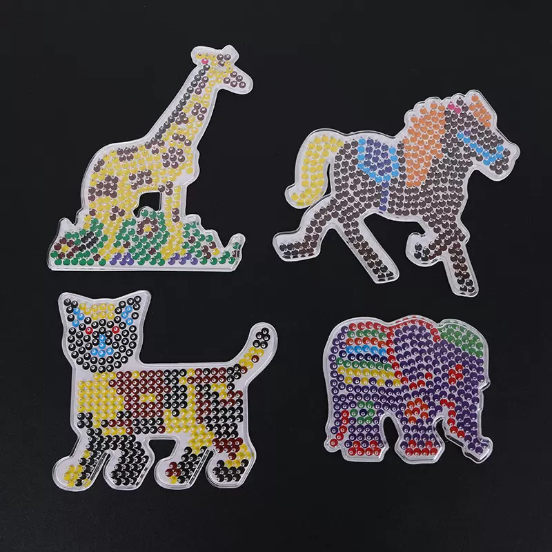 动物5mm拼豆模板卡通儿童生肖diy手工拼豆板透明造型益智拼图