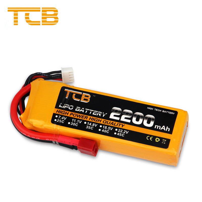 厂家批发TCB航模锂电池25C高倍率2200mAh2S3S4S11.1V遥控飞机电池