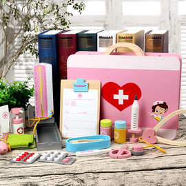 新款木制医疗箱仿真玩具亲子互动女孩护士过家家小医生宝宝礼物