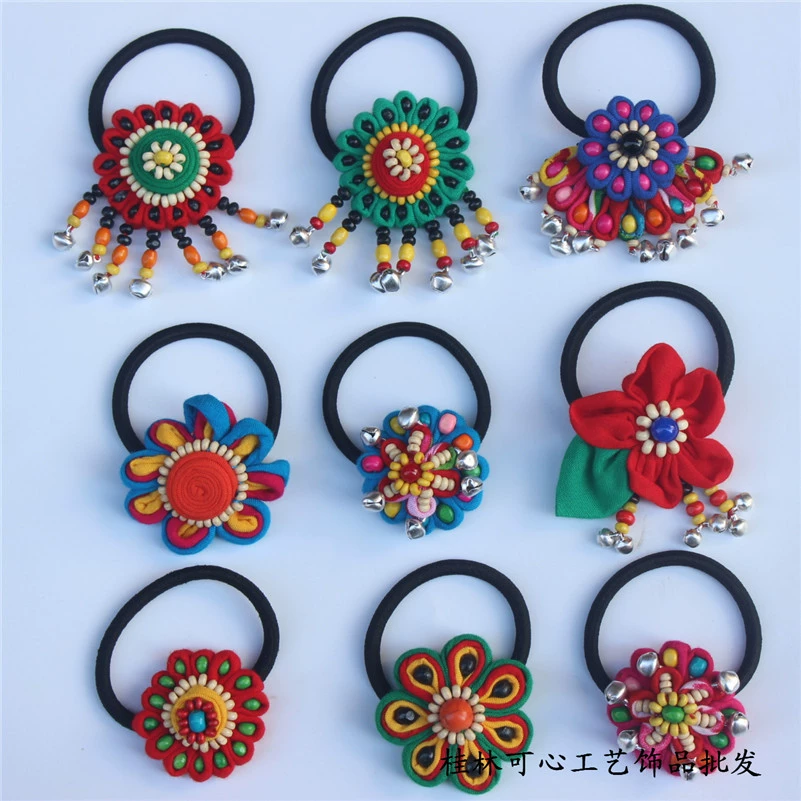 Ethnic cloth, bracelet, hair accessory, rubber rings, hair rope, ethnic style, wholesale