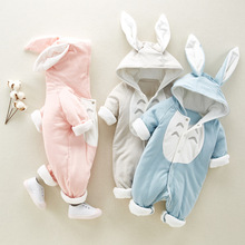 新生兒連體衣加棉龍貓嬰兒哈衣帶帽棉衣寶寶連身衣嬰童服飾爬爬服