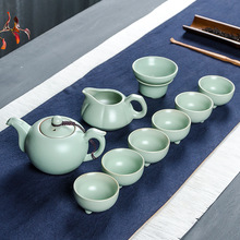 廠家汝窯頭茶具套裝青瓷蓋碗茶壺功夫整套汝瓷茶杯德化陶瓷禮品