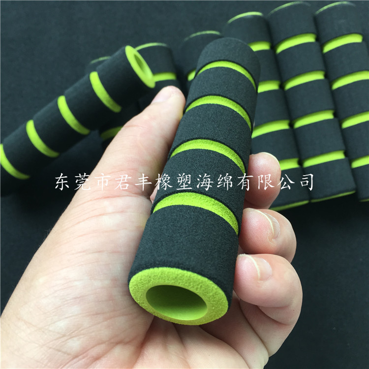 厂家直销NBR双色指纹健腹器橡塑海绵护套 NBR磨砂减震把套